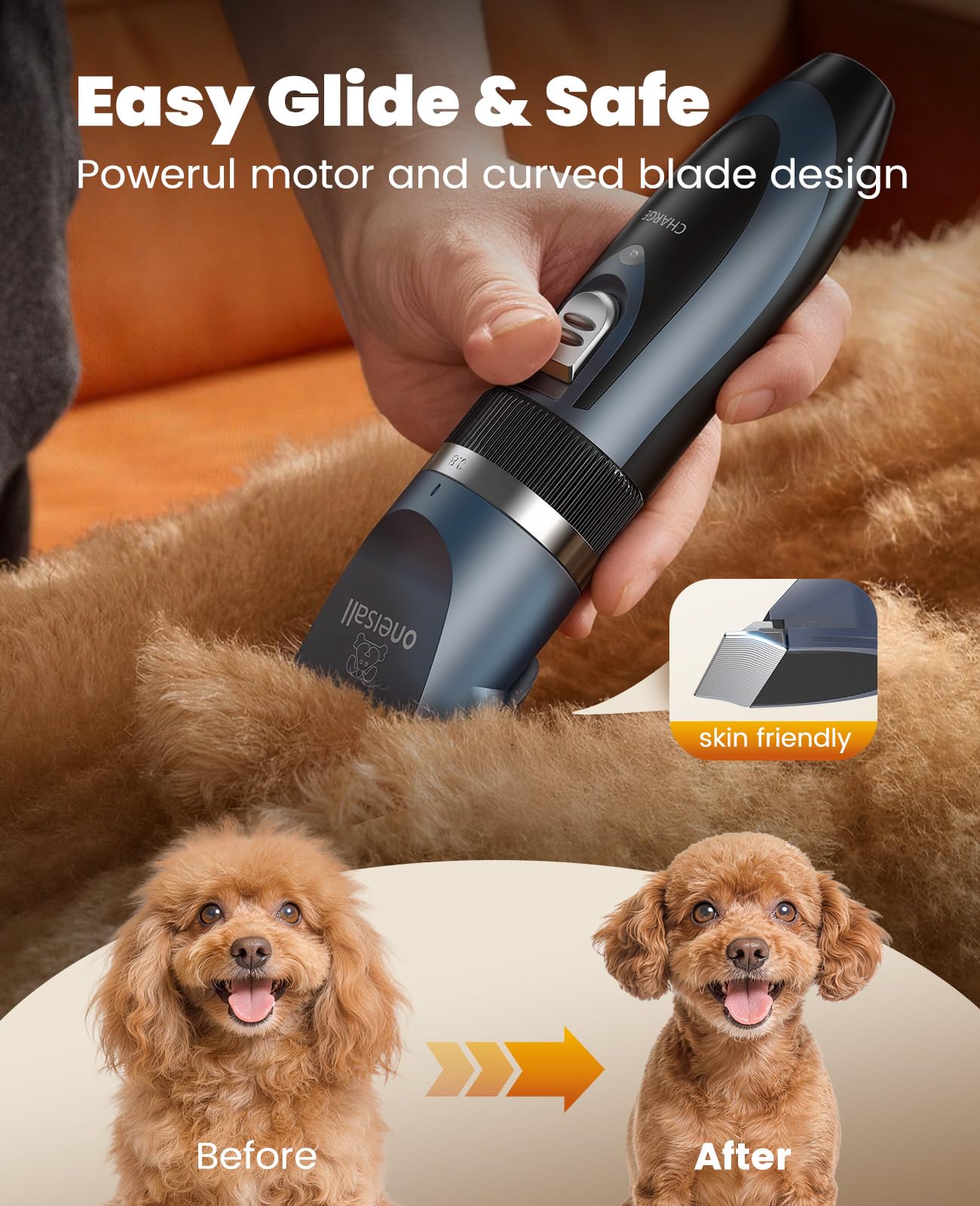 Oneisall Dog Clippers & Paw Trimmer Kit -3