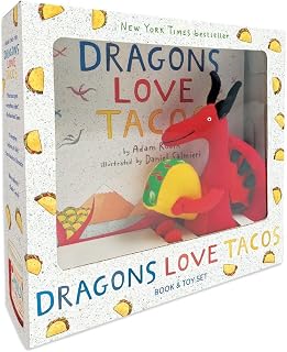 Dragons Love Tacos Book & 6-Inch Plush Toy Set - NYT Bestseller by Adam Rubin, Perfect Kids Gift for Birthdays & Storytime