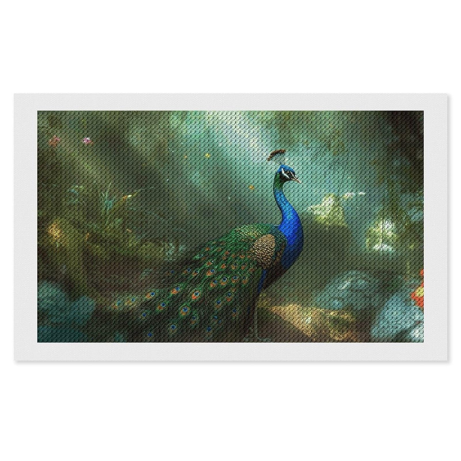 NONHAI Diamond Painting Kits for Adults - DIY Diamond Art Kits for Beginners - Full 5D Paint Drill Diamond Dots Paintings- Peacock Diamonds Pictures Gem Art and Craft Wall Decor 12"x20"
