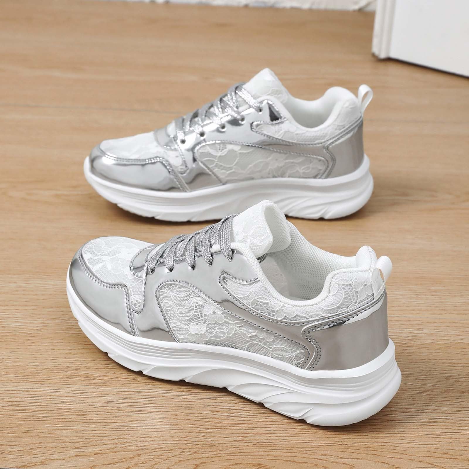 Generisch Buty do stroju ludowego, buty ślubne, buty Dirndl, oddychające, sznurowane siateczki, do noszenia na co dzień, lekkie, do aktywności na świeżym powietrzu, miękka podeszwa, idealne do