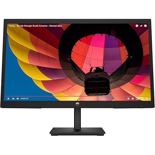 HP V22v G5 FHD Monitor, AMD FreeSync technology, HDCP support for HDMI (V22v G5, Black)