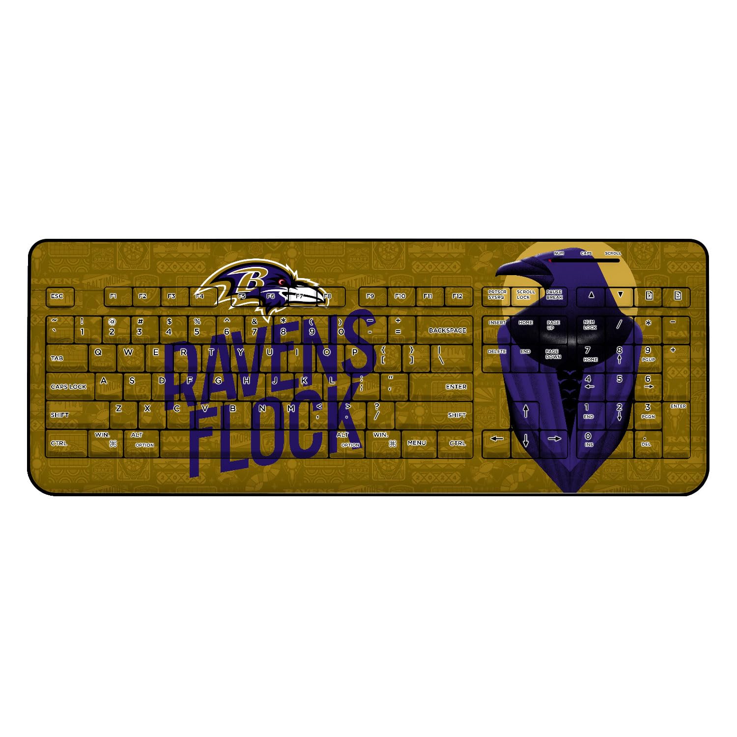 Baltimore Ravens 2024 Illustrated Limited Edition Wireless Keyboard