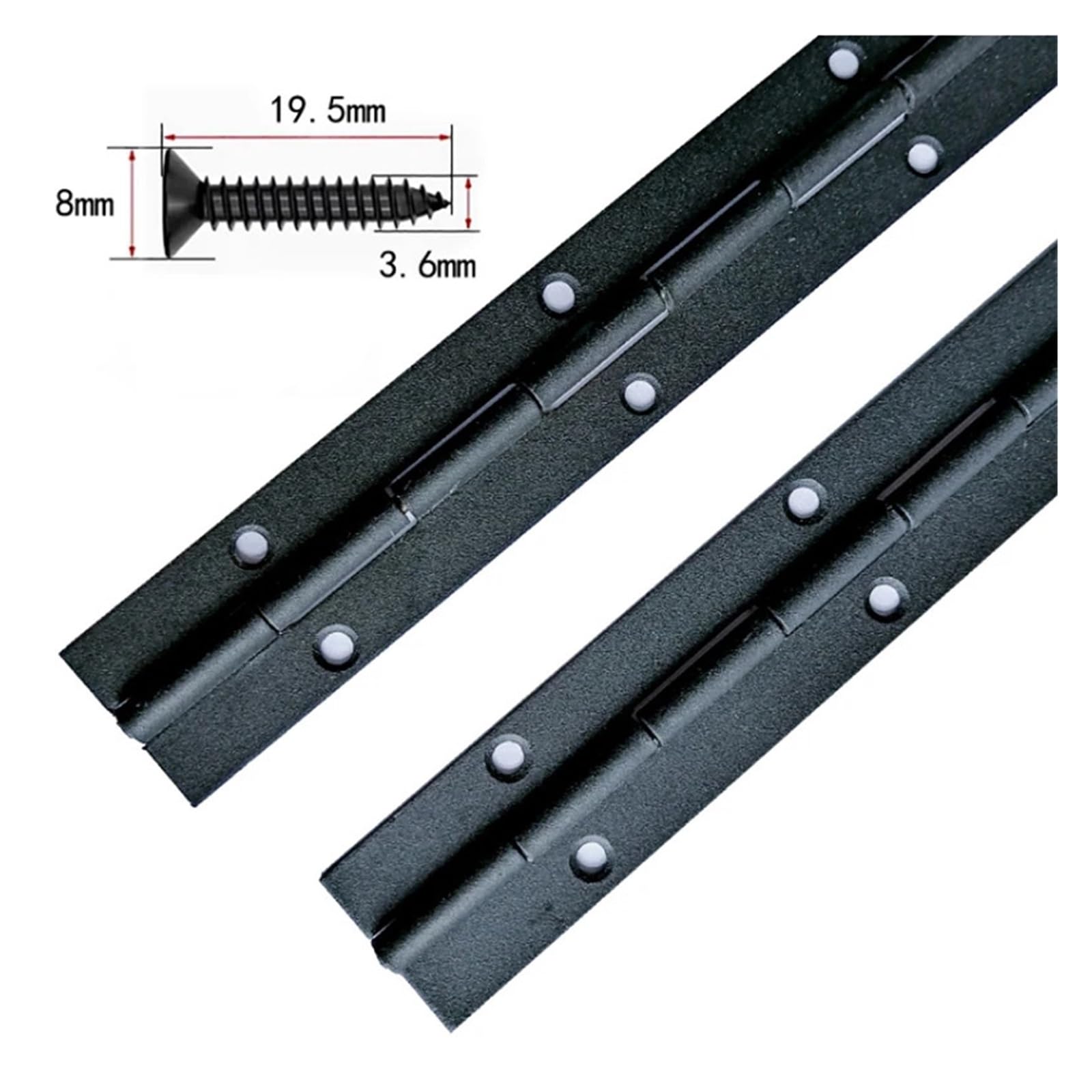 Bisagras de piano de acero inoxidable continuas, Paquete de 3 bisagras piano negras continuas 6 a 48 pulgadas for puertas gabinetes y muebles(36inx30mmx1.2mm)