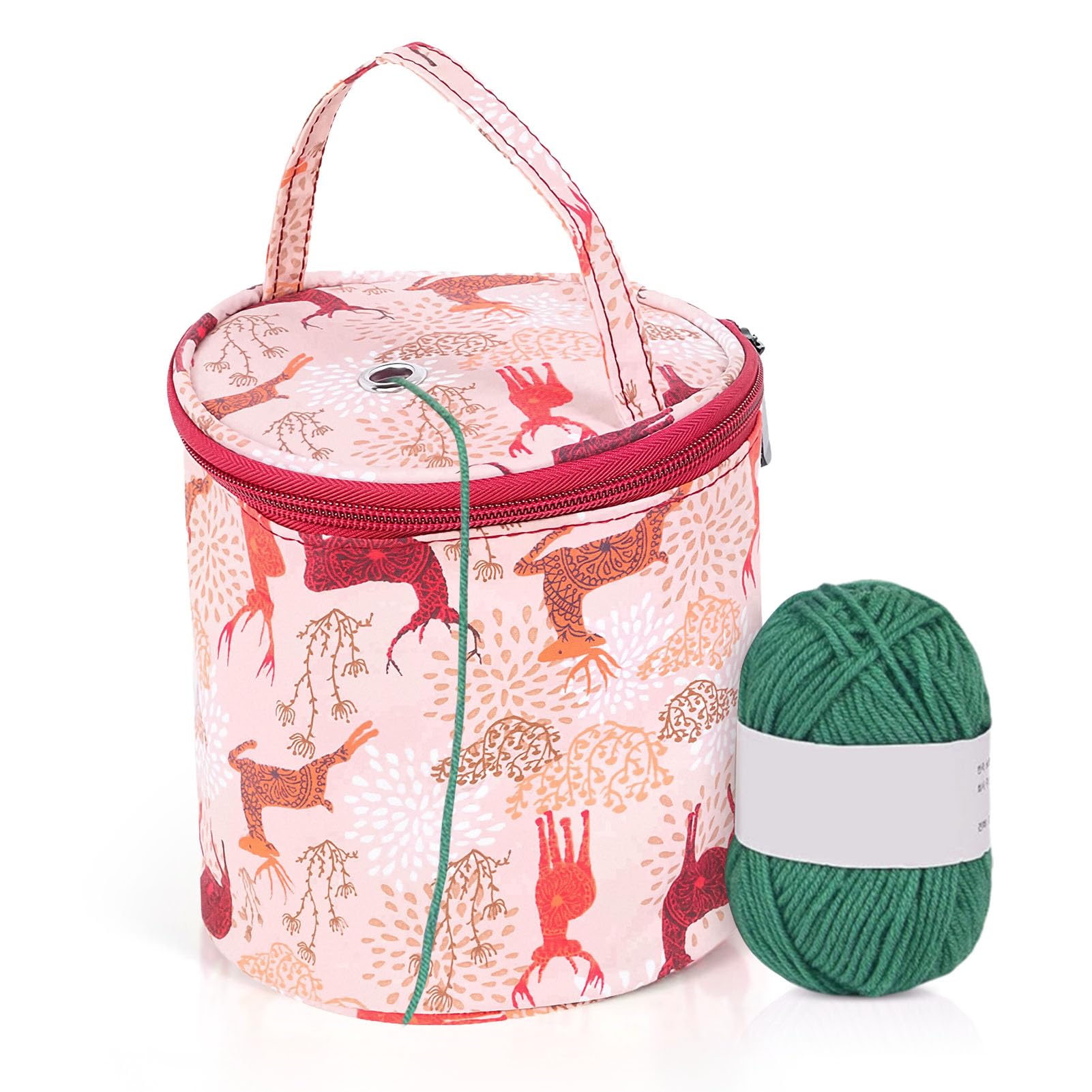 Sac De Rangement Tricot Portable Bleu – Grand Sac à Laine Avec Poignées Et Bandoulière, Idéal Pour Aiguilles, Crochets Et Projets En Cours