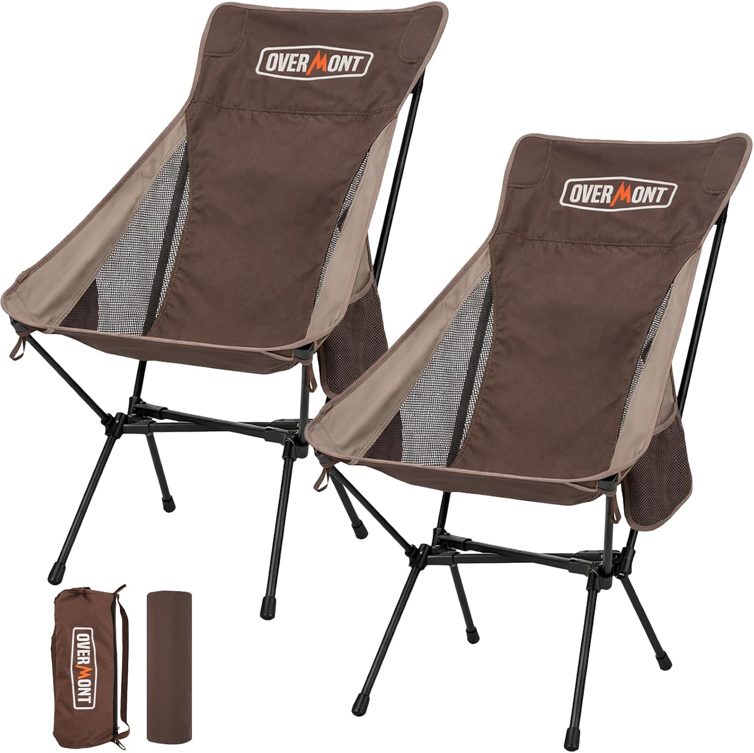 Overmont Oversized Camping Chair for Adults - 400lbs Support Heavy-Duty Padded Seat Outdoor Portable Folding Chair with Cooling Bag Cup Holder Carry Bag Comfortable for Sport Garden Beach Fishing Lawn