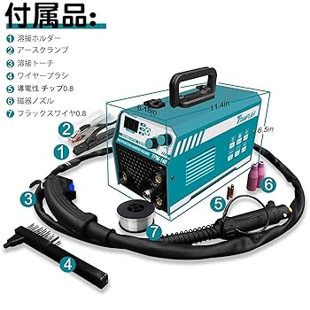 Amazon | TTAMPLAR 溶接機 半自動 100V ノンガス MIG/MMA/リフト