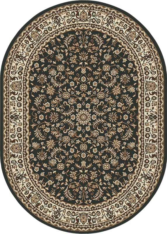 SrS Rugs® Luna Collection, Living Room Rugs, Hallway Runners, with Soft Smooth 8mm Pile. Contemporary Borders Design. 7 Colours, 9 Sizes (Classical Black Oval, 120cm x 170cm) — image 1
