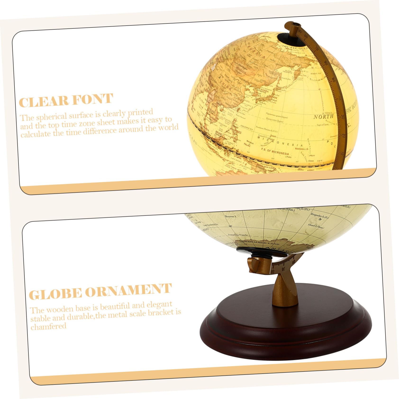 ifundom Mappamondo Antico Luminoso Da Scrivania Globo Decorativo Con Illuminazione Per Insegnamento Accessorio Elegante Per Casa e Ufficio