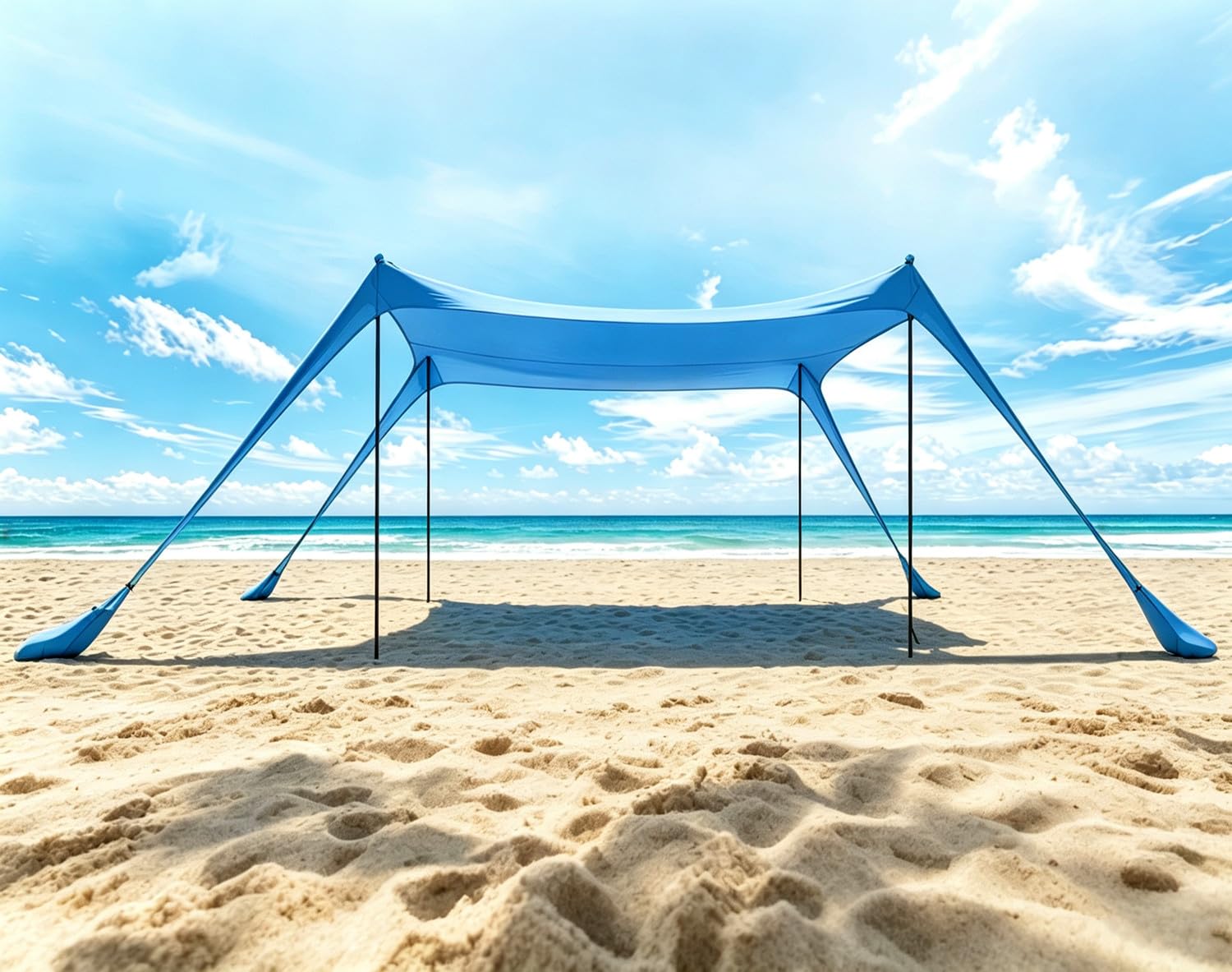 Plażowa markiza namiotowa 10 x 10 FT plażowy filtr przeciwsłoneczny anty-UV przenośny parasol dla 5-8 osób (niebieski-XL)