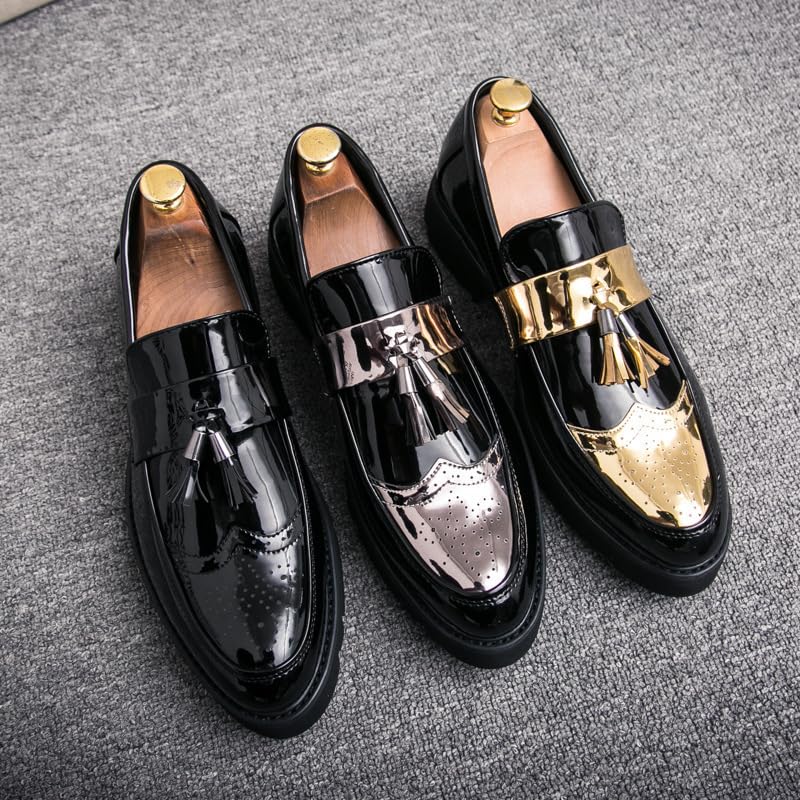 Men's Summer Fashionable Casual Tassel Decor PU Leather Slip-on Shoes, Office Tassel Loafers, Simple Design Elegant Plain Loafers, Business Style Temperament Flats for Daily Wear, Footwear Work Shoes3