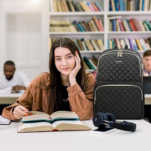 Miniatura 7 de LOVEVOOK Mochila para laptop para mujer, Negro -, Moda