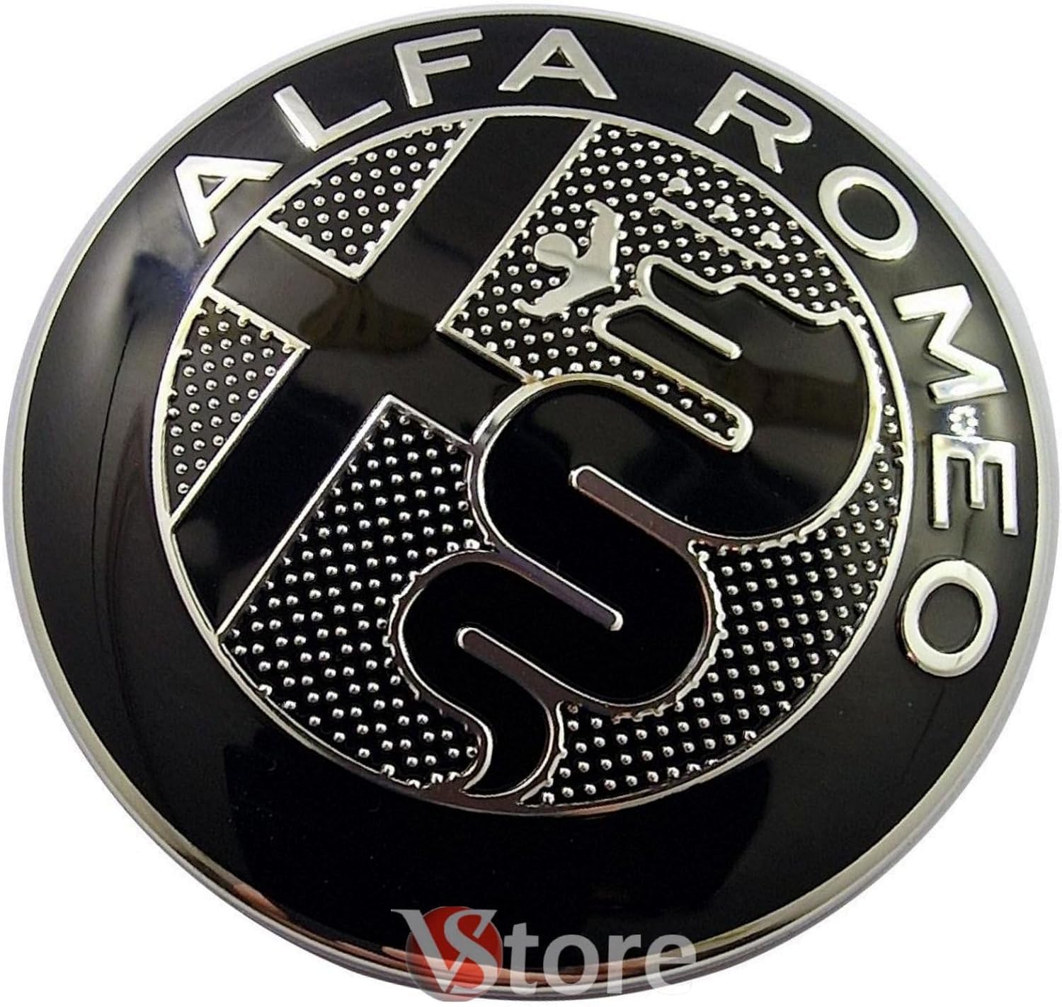 Distintivo con logo ovale nero e argento Land Rover