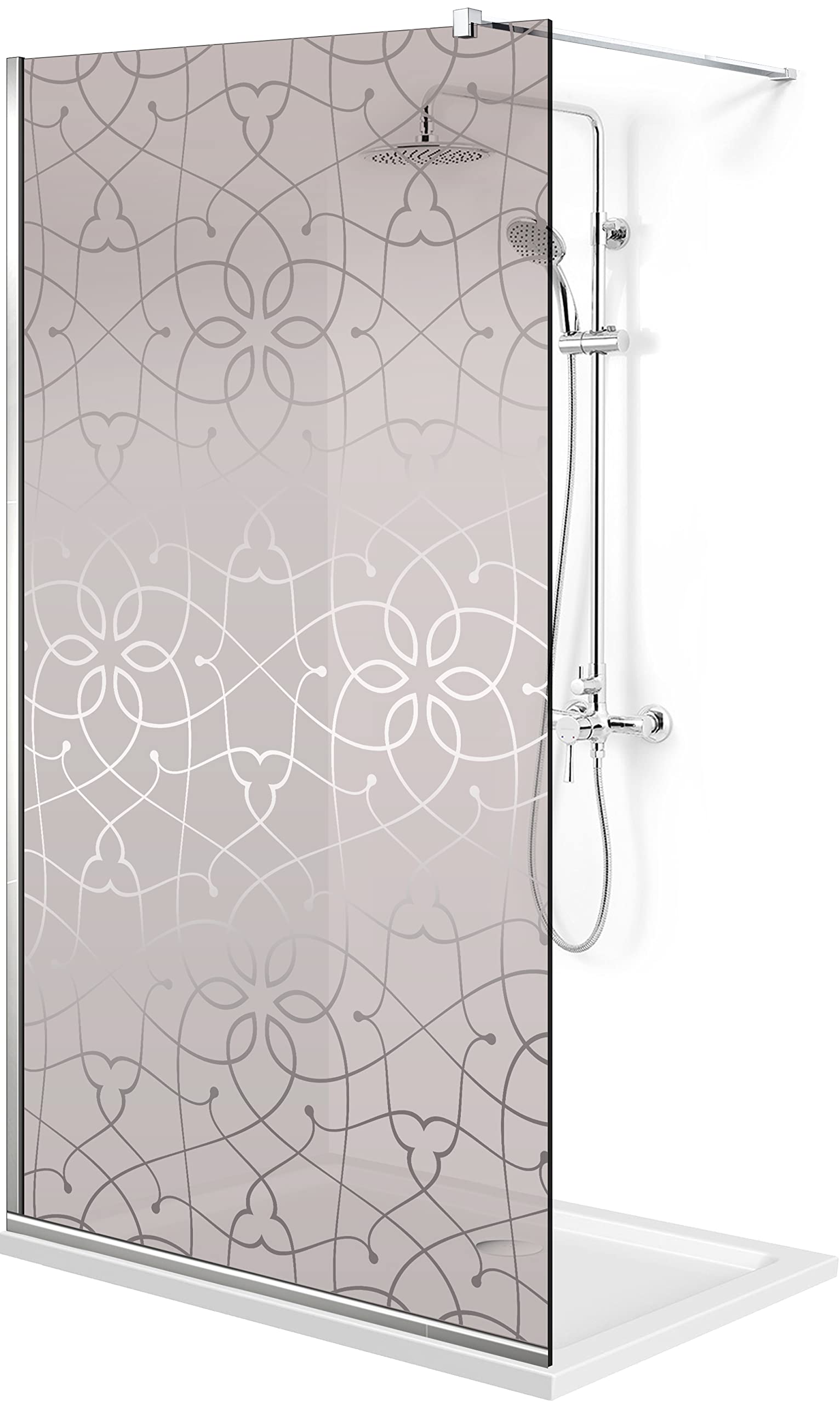 Aqua Roy Modell INOX Cobalt 100 cm ab 70/80/90/100/110/120 Walk in Duschwand Duschabtrennung Bronze Glasscheibe 8 mm transparent Nano beschichtet sandgestrahlt Muster Edelstahl (100x1955) cm)