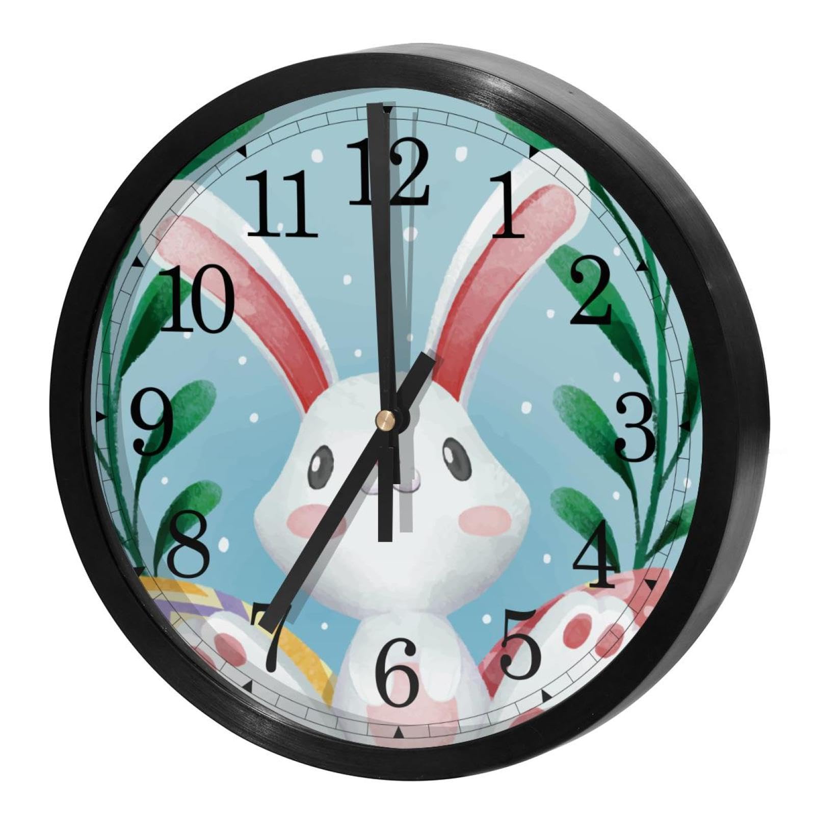 Horloge murale silencieuse à quartz lapin mignon pour chambre enfant