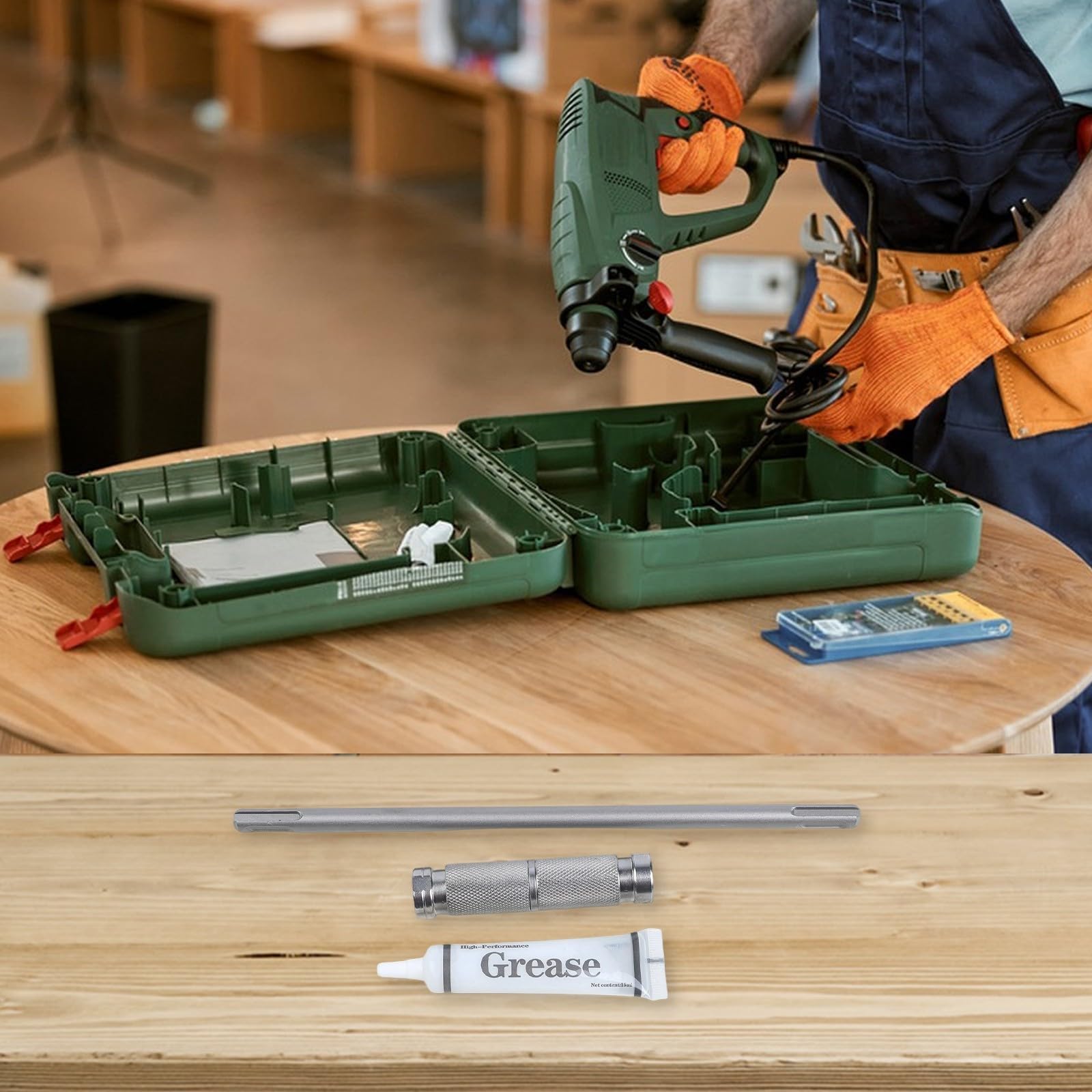 SDS-Plus-Verlängerungsstange, 26 cm, mit Schnellwechseladapter für Bohrhammer, entwickelt für schnelle Werkzeugverriegelung und Kompatibilität mit verschiedenen Bohrer-Rundschäften