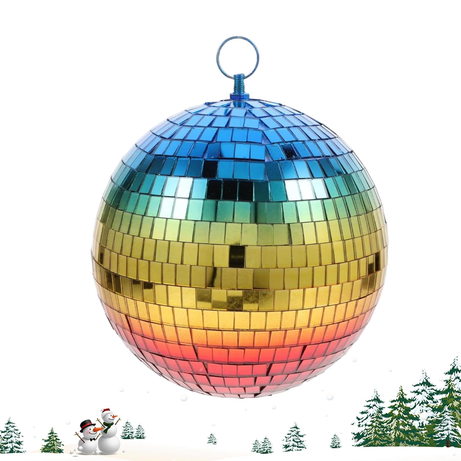 Disco Ball Decor - mirrror Disco Ball | Colored Gradient Glass mirrror Ball | Gradient Disco Balls Decoration | Reflective mirrror Ball for 70s 80s Disco Party Decoration, Wedding Carnival Christmas