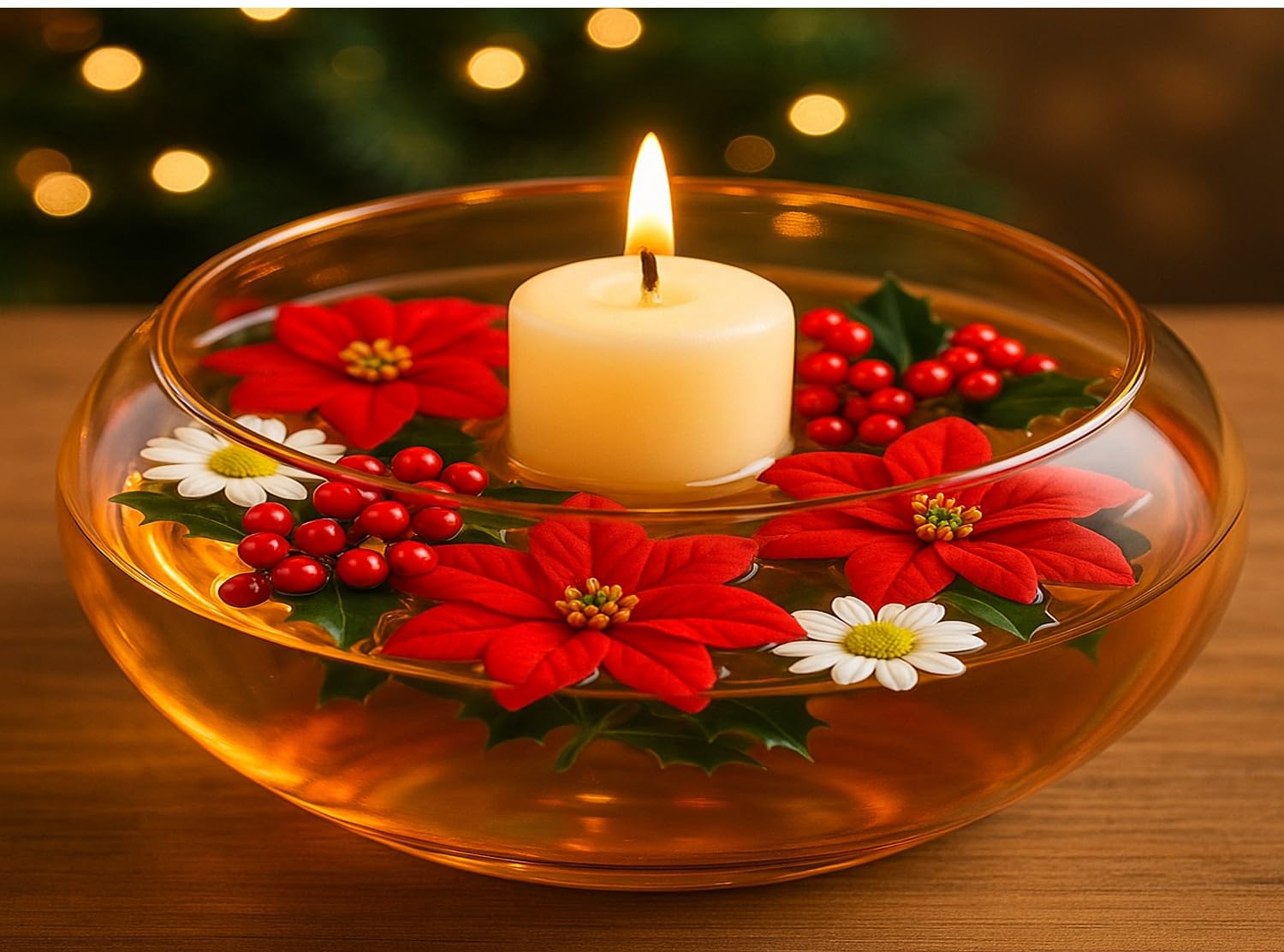 ELI ZORA Decorative Glass Bowl | Transparent Centerpiece Bowl for Living Room, Office, Coffee Table, and Home Décor | Natural Fragrance and Elegant Accent Display – 8 inch (Golden 7.5 Inch)