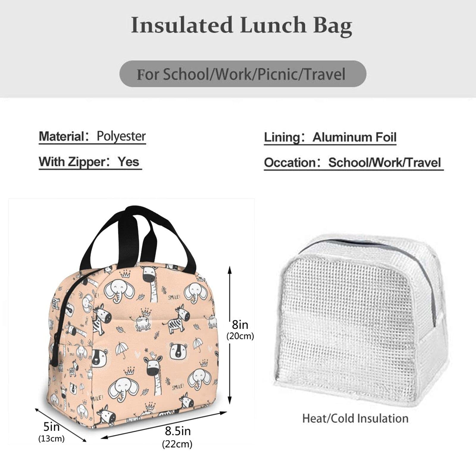 Borsa per il pranzo con isolamento termico a spalla per banconote a mano calda b