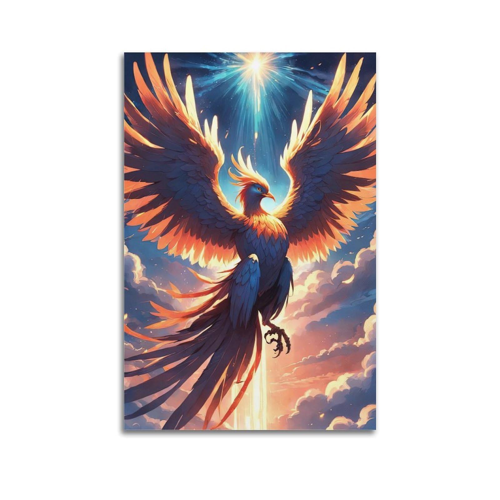 WPHSFX Fantasy Posters Celestial Phoenix Poster Decorative Painting Canvas Wall Posters And Art Picture Print Modern Family Bedroom Decor Posters 20x30inch(50x75cm)