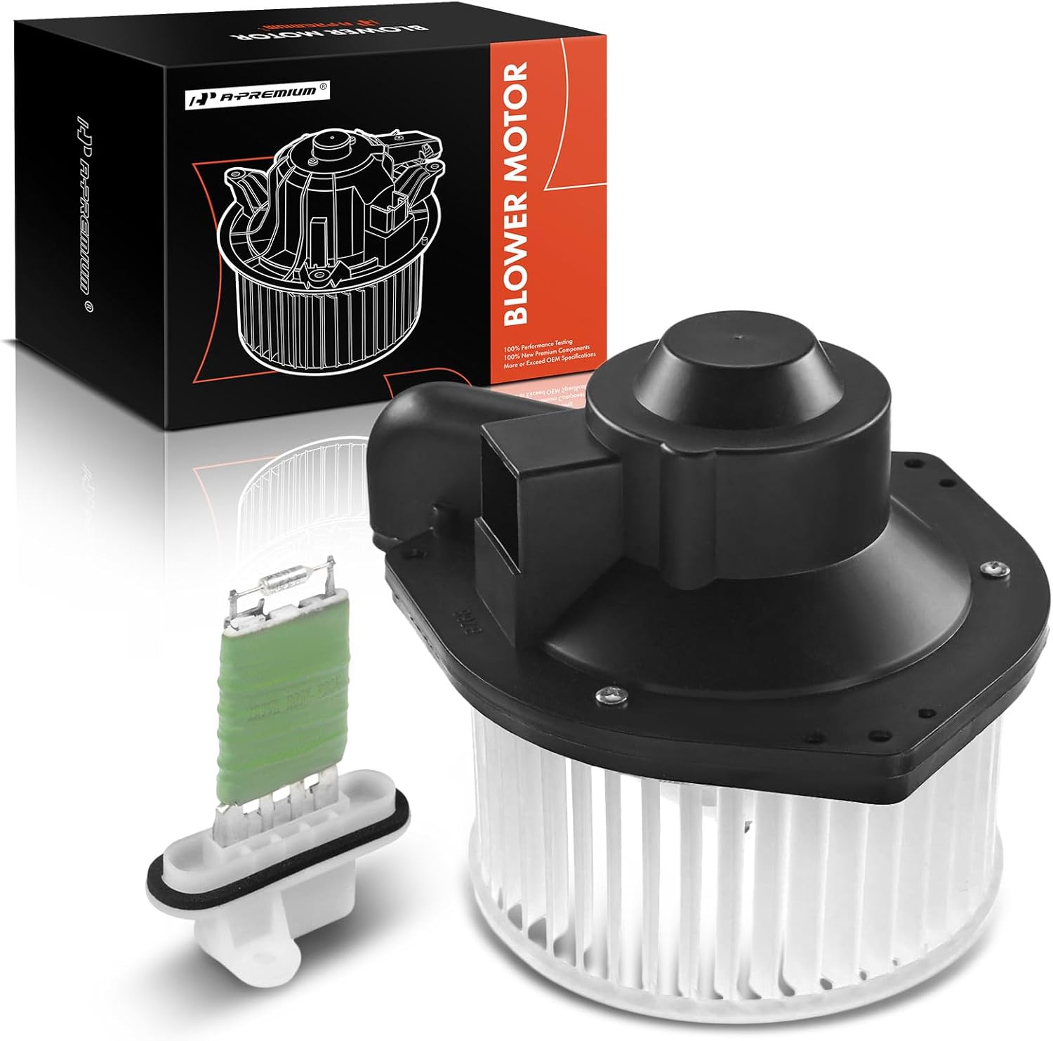 A-Premium HVAC Heater Blower Motor and Resistor Assembly Compatible with Chevrolet & GMC Vehicles - Colorado 2004-2012, SSR 2003-2006, Canyon 2004-2012 - Front Side, 2-PC Set