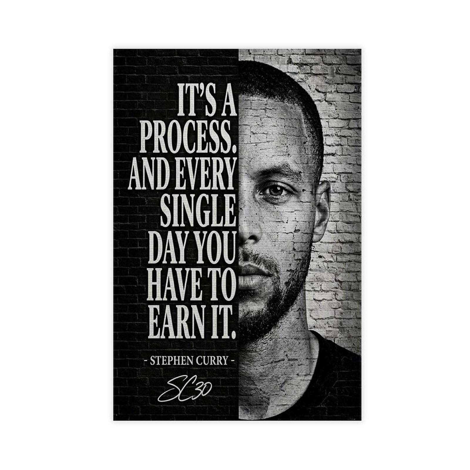 Mnyuein Steph Curry Quotes Canvas Poster Wall Art Decor Print Picture Paintings for Living Room Bedroom Decoration Unframed Print 24" L X 36" W
