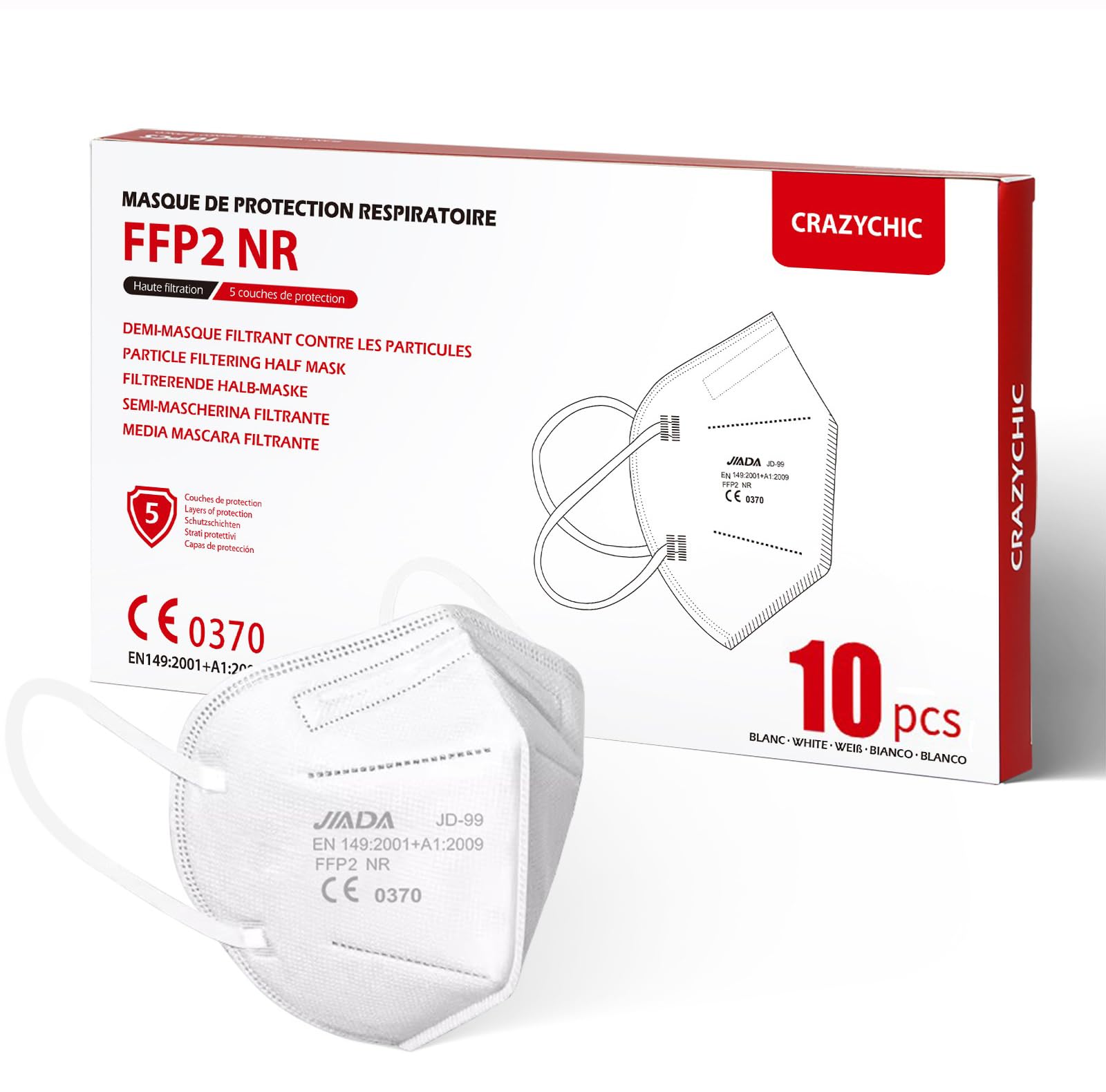 FFP2-maskers gecertificeerd (20 stuks
