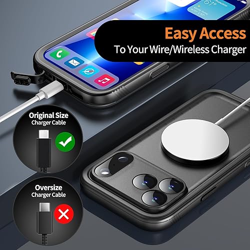 Miniatura 11 de Cozycase TOP - Funda impermeable para iPhone 17 Pro Max - Militar resistente 360 a prueba de golpes, cuerpo completo con protector de cámara de