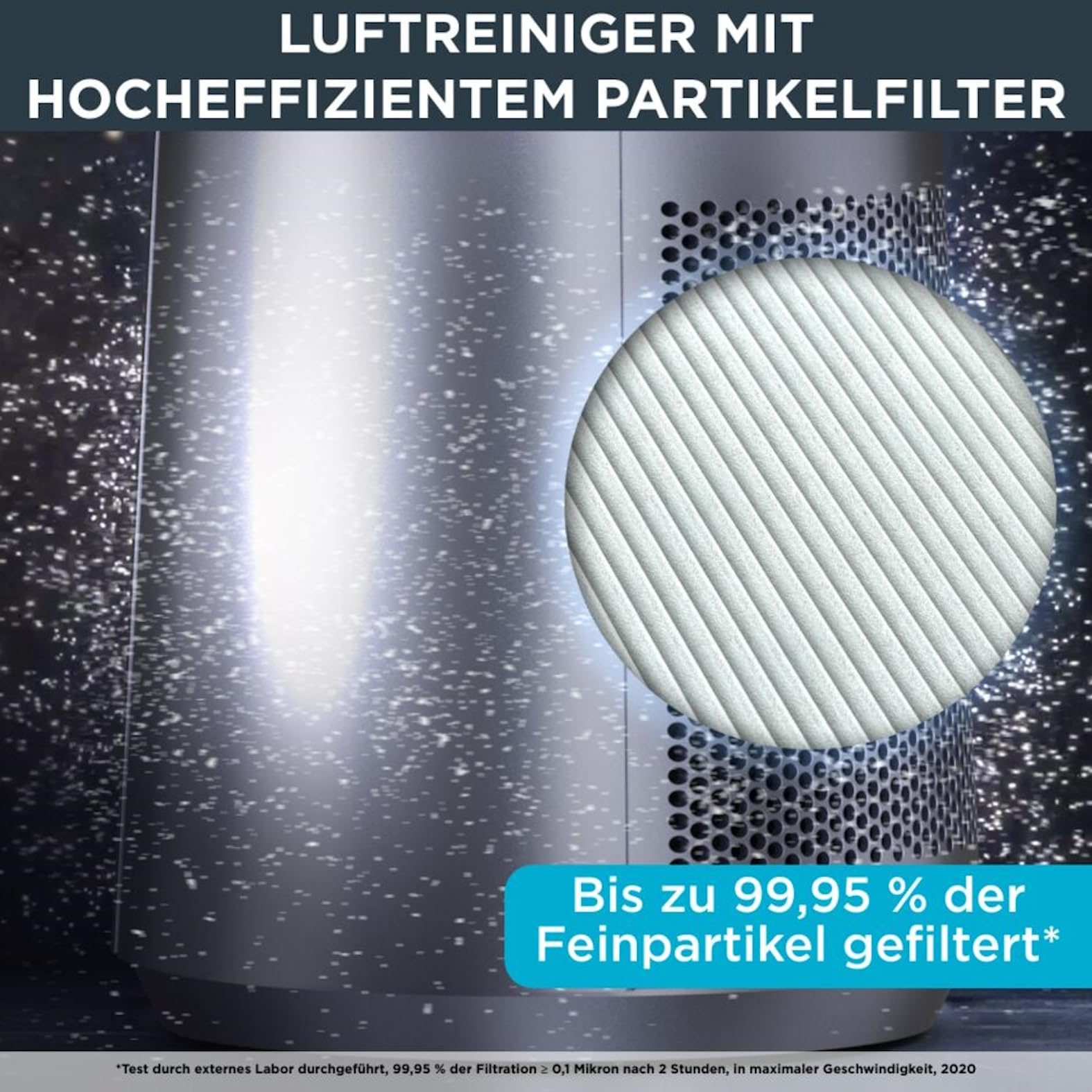 Rowenta Eclipse 2in1 Luftreinigungsventilator, Ventilator und Luftreiniger, bis zu 99,95% der Feinpartikel, Luftstrom bis 8m, Oszillation, 12 Geschwindigkeiten, Nacht-Modus, QU5030F0