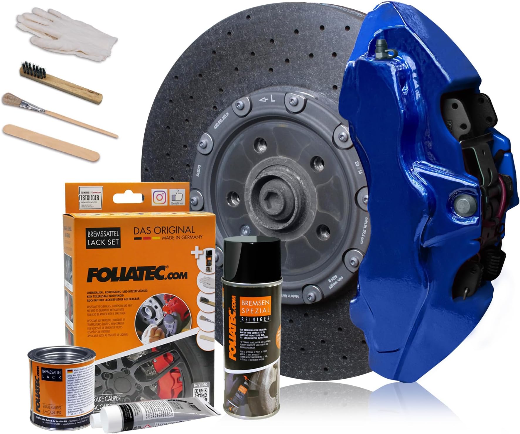 Foliatec Brake Caliper Lacquer Set Performance Blue Glossy 3 Components