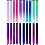 LADYAMZ 20 PCS Colored Hair Extensions, Colorful Party Highlights Clip in Long Straight Synthetic Hair Extensions, Ombre Color Hair Hairpieces for Girl Women Kids Christmas Cosplay Party Gift 22 inch