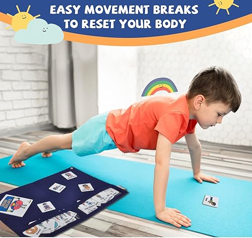 Miniatura 3 de CHEFAN Tabla de actividades para romper el cerebro en el aula, tarjetas de ejercicios, juego de aprendizaje de gimnasio para niños, equipo de