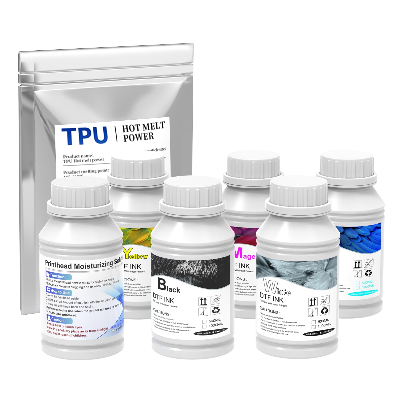 DXZ 2026 New Upgrade DTF Ink, Premium Eco-Friendly for All DTF Printers, High Concentration Vivid for Cotton/Polyester &amp; Various Fabrics, Non-Toxic Durable DTF Transfer Ink