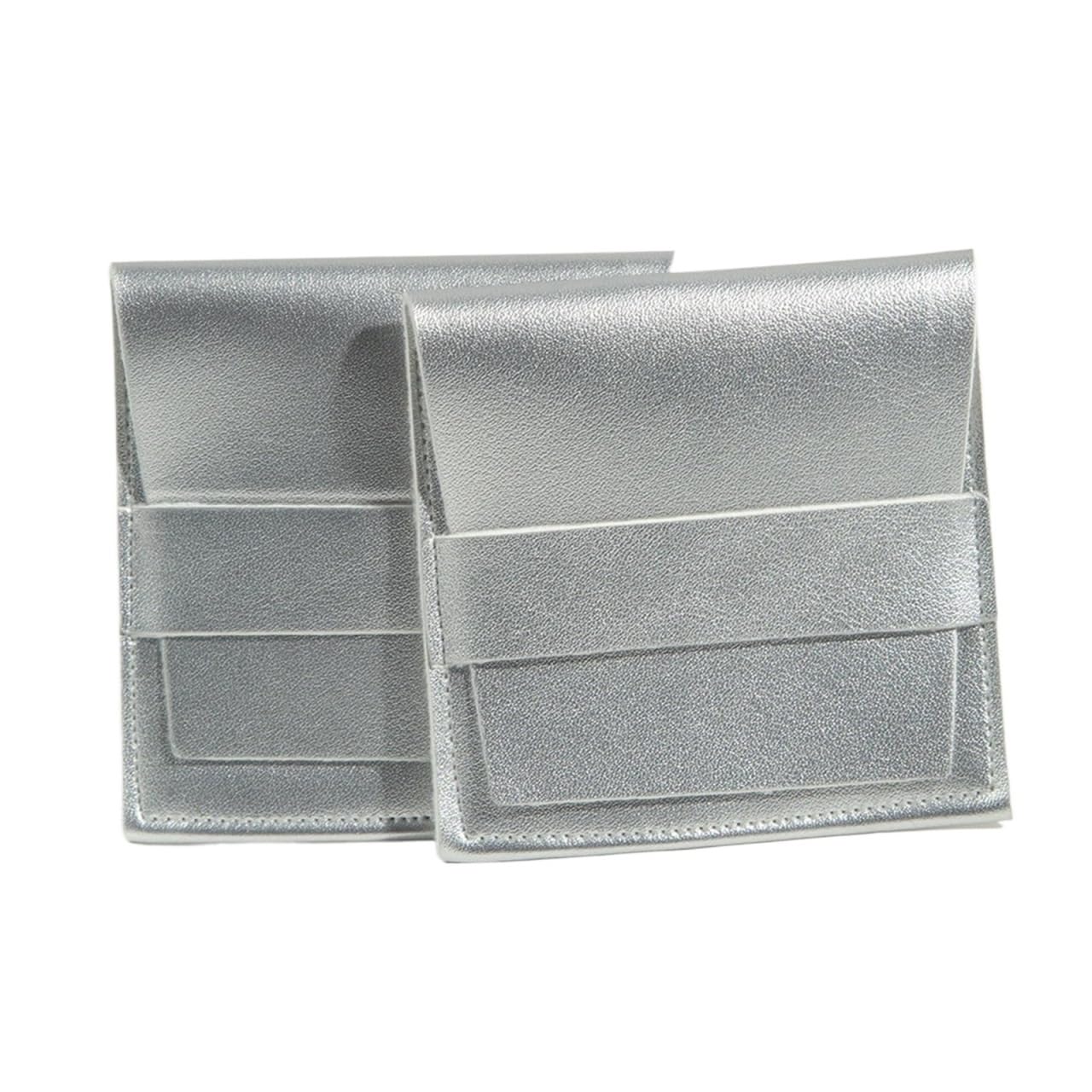 Mlyvax 15pcs PU Leather Jewelry Packaging Pouches Bags Small Wedding Gift Envelope Bag Necklace Bracelet Earring Storage(Silver)