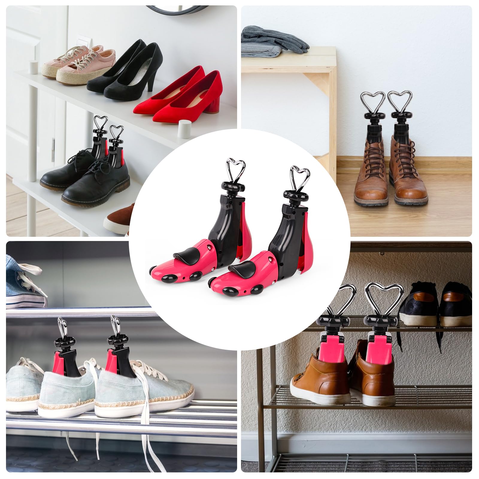2 hormas para zapatos para hombre y mujer, 4 vías, con ancho y longitud ajustables, ancho para zapatos demasiado ajustados, zapatillas de deporte, botines, zapatos de senderismo