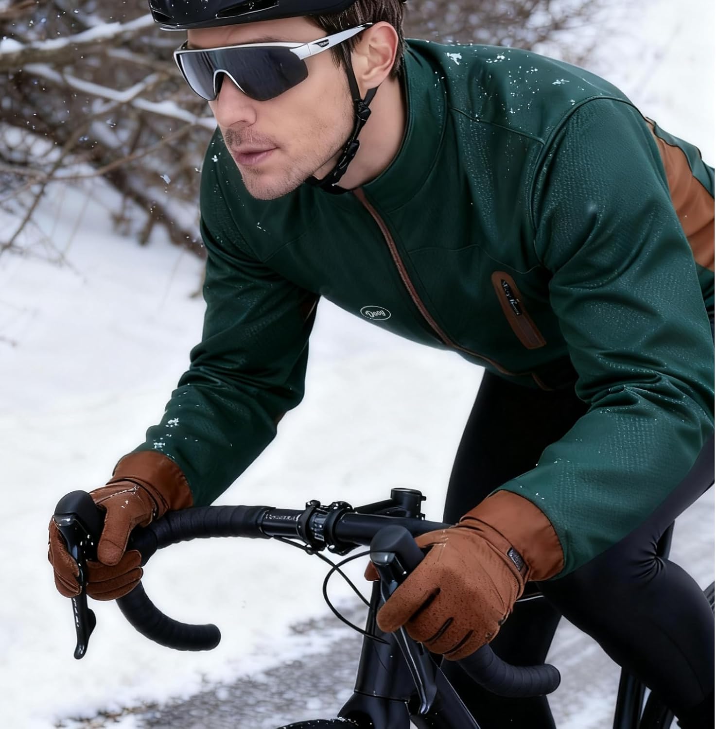 Winter Warm UP Thermal Cycling Jacket Windproof Waterproof Mens Running Mountain Biking Softshell Coat