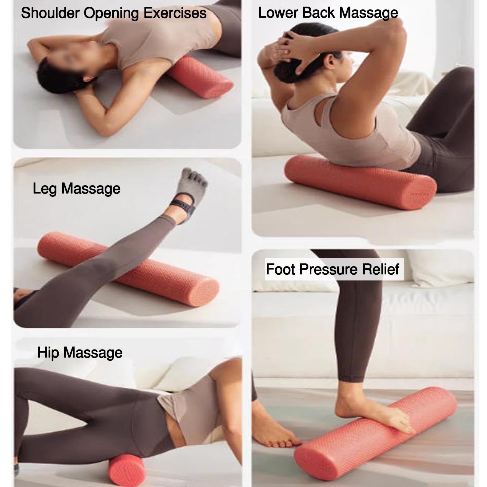 Rullo yoga schiuma alta densità, rullo massaggiante portatile principianti