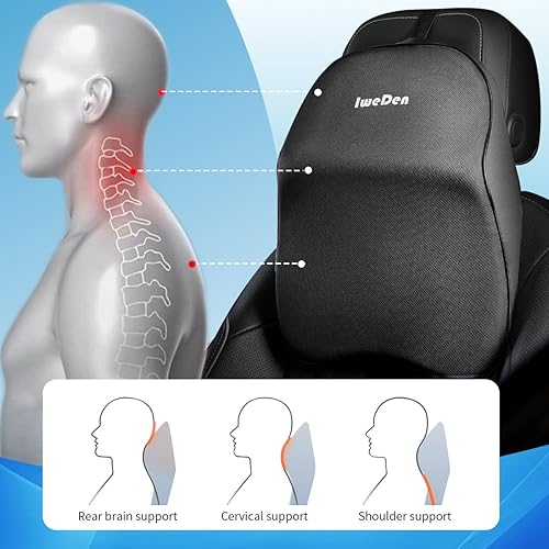 Miniatura 4 de Almohada para reposacabezas de automóvil, almohada para el cuello del automóvil, espuma viscoelástica que absorbe los microgolpes durante la