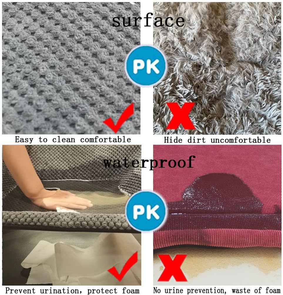 review Dog Bed，Fit Beds for Large Medium Dogs ，Waterproof Orthopedic Dog Beds Removable Cleaning Indoor Pet Cot，Egg Foam Cotton