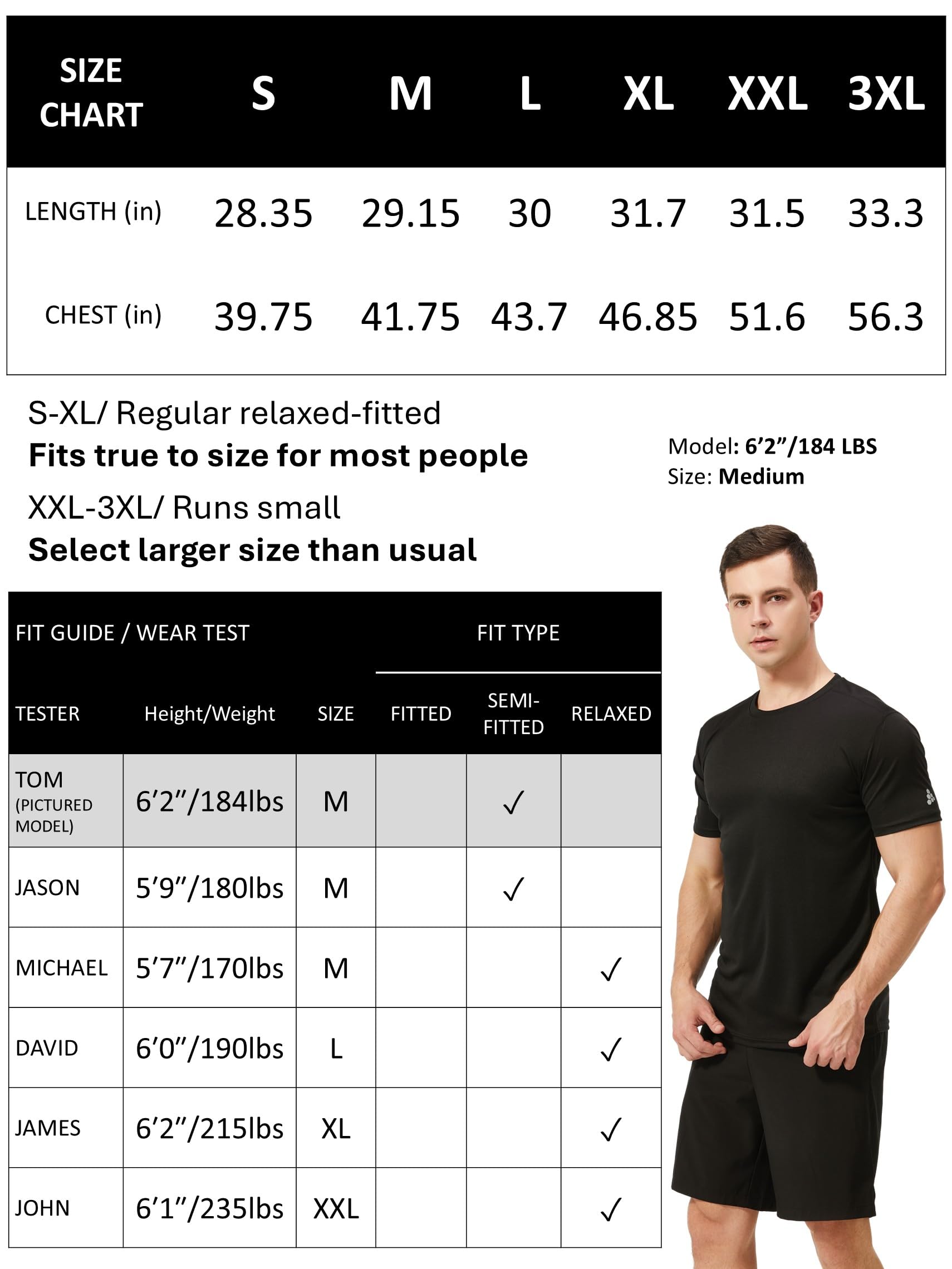 TEX2FIT Men's 3 Pack Active Sport Quick Dry T-Shirts — view 6