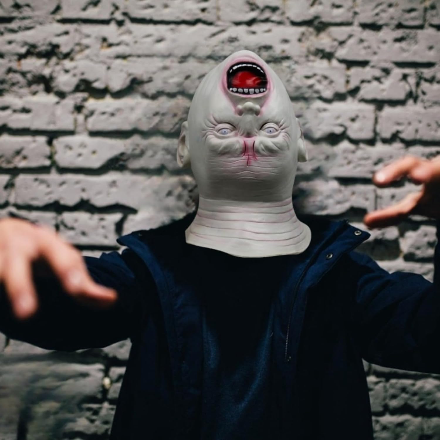 恐ろしい怖い反転マスク - ハロウィンやホラーファンに最適!お化け屋敷ホラーゾンビデーモン小道具