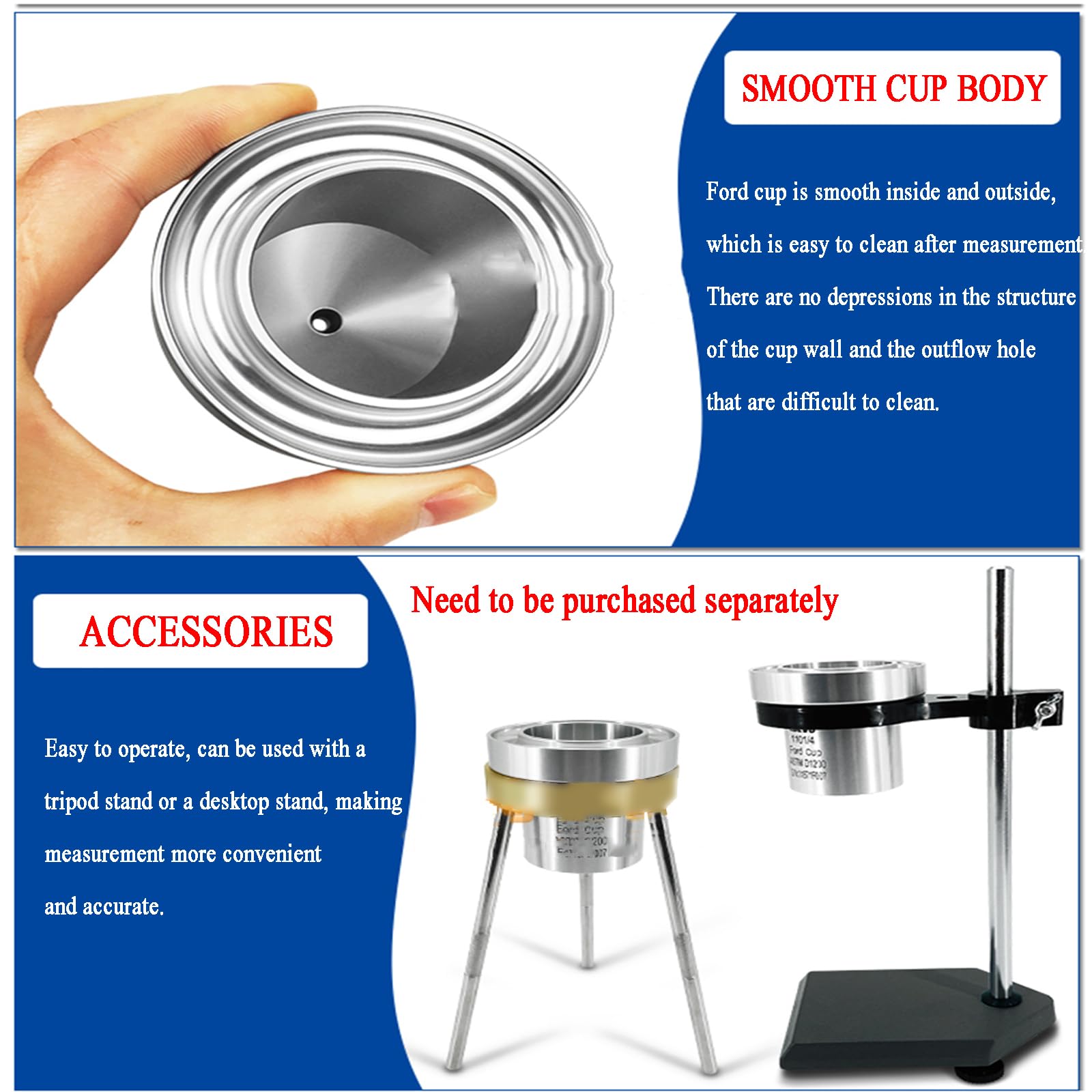 Copa De Viscosidad ISO, Copas De Flujo ISO, Modelo ISO 1-5, Copa De Espesor De Consistencia De Líquido, Copa De Viscosidad De Copa Ford, 2,1, 2,8, 3,4, 4,1, 5,8 Mm, para De Pintura