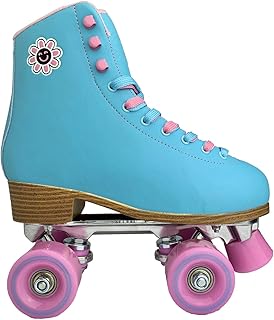 Active Living Stores Smiley Skate Supply Smiley Quad Rollerskates (Blue/Pink, 8)
