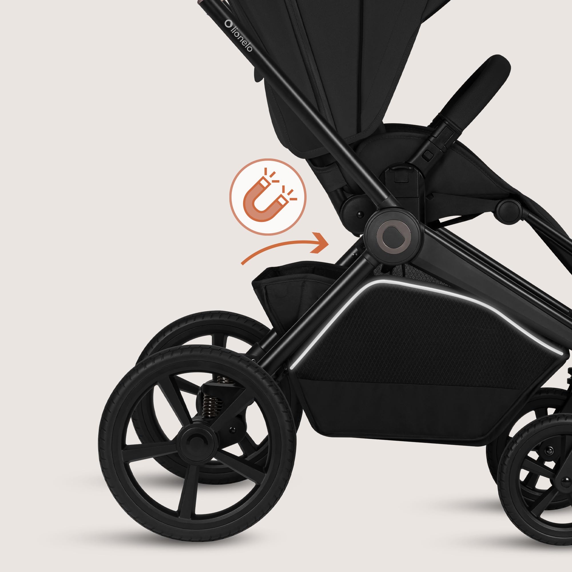 Lionelo Freya Carro Bebe 3 Piezas Carrito de Bebe 3 en 1 (0-4 Años, Hasta 22 Kg), Plegable Capazo, Silla y Silla de Coche I-Size 40-87 Cm, Suspensión, Ruedas PU, Capota UPF50+, Cochecito Bebe
