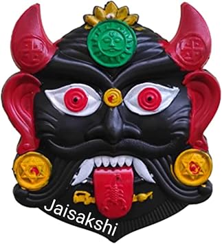 JaiSakshi Nazarbattu Plastic Nazar Suraksha Kawach,Evil Eye Protector,Drishti Bommai Battu For House Office Home Shops Door Hanging Protector Kavach Large Dristi Wall Decor Multicolor,10 Centimeters