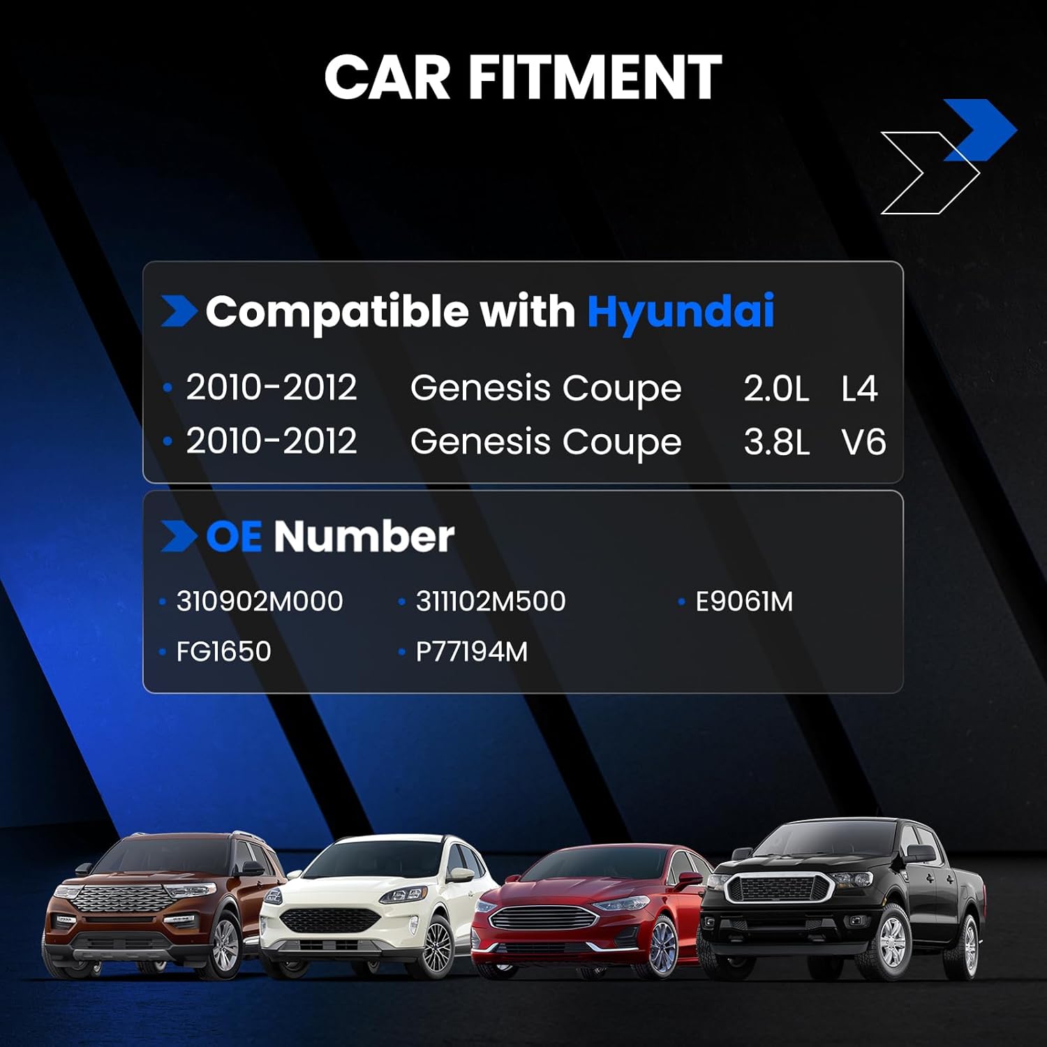 E9061M Fuel Pump Module Assembly Compatible with Hyundai Genesis Coupe 2010-2012 2.0L L4, 3.8L V6 GAS, Replaces# 310902M000, 311102M500
