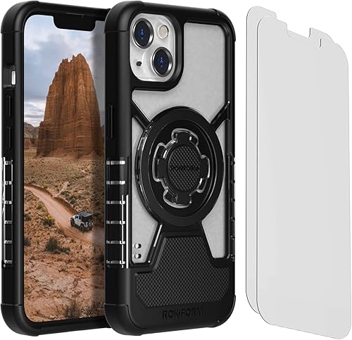 Rokform - iPhone 13 Crystal + kit de 2 protectores de pantalla (transparente)