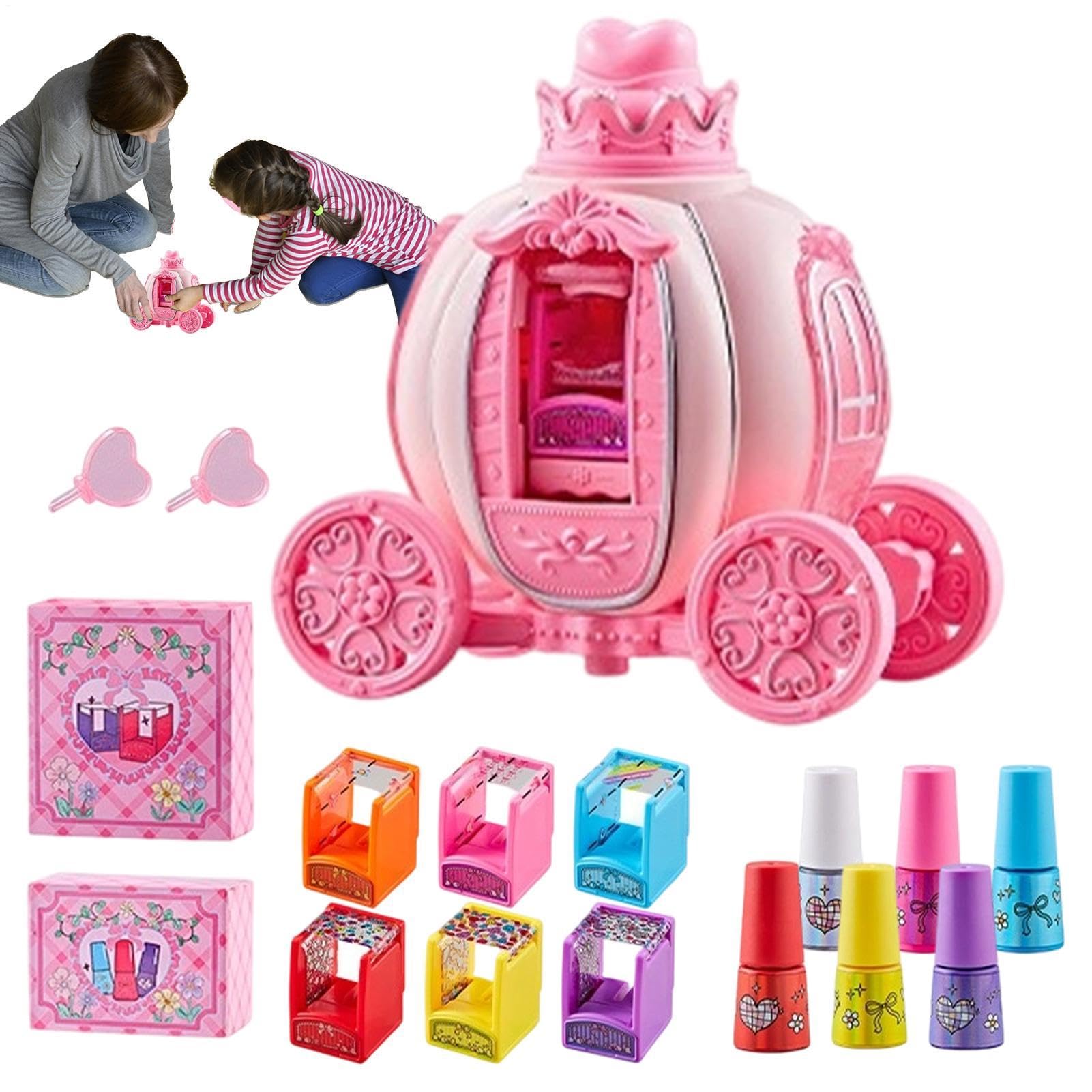 Kit De Uñas para Niñas Base Agua Desprendible Lavable Secado Rápido | Set de Manicura Infantil para Cumpleaños Día del Niño Acción de Gracias Hogar Escuela Parque Aire