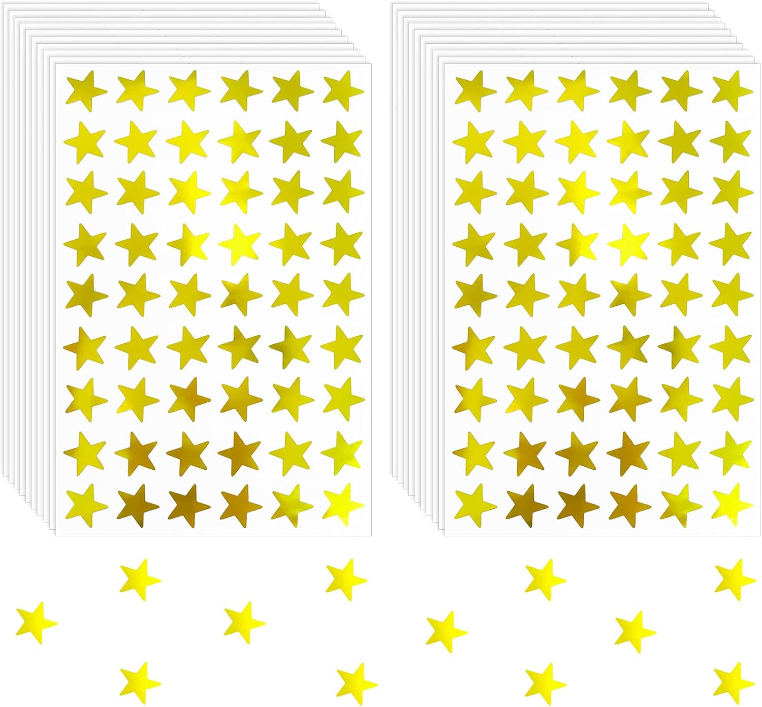 Kenkio 1080 Counts Small Gold Foil Star Stickers for Kids Reward, 0.5" Diameter Gold Stars : Office Products