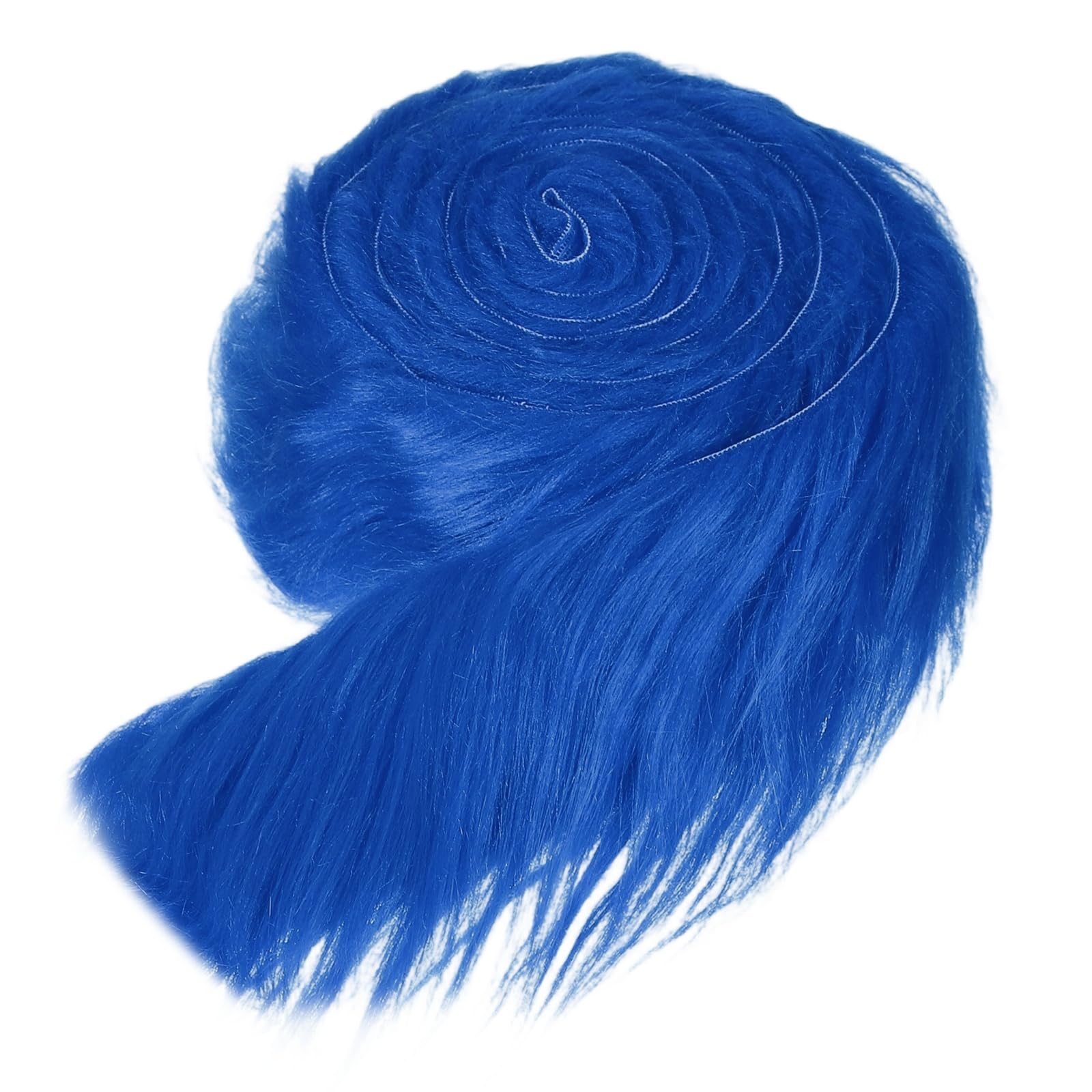 sourcing map Faux Fur Fabric, 60 x 2 Inch Plush Faux Fur, Fluffy Fuzzy Fabric Precut Strips for Crafts Beard Hair Costume Dolls Cosplay Home Decor, Sapphire Blue