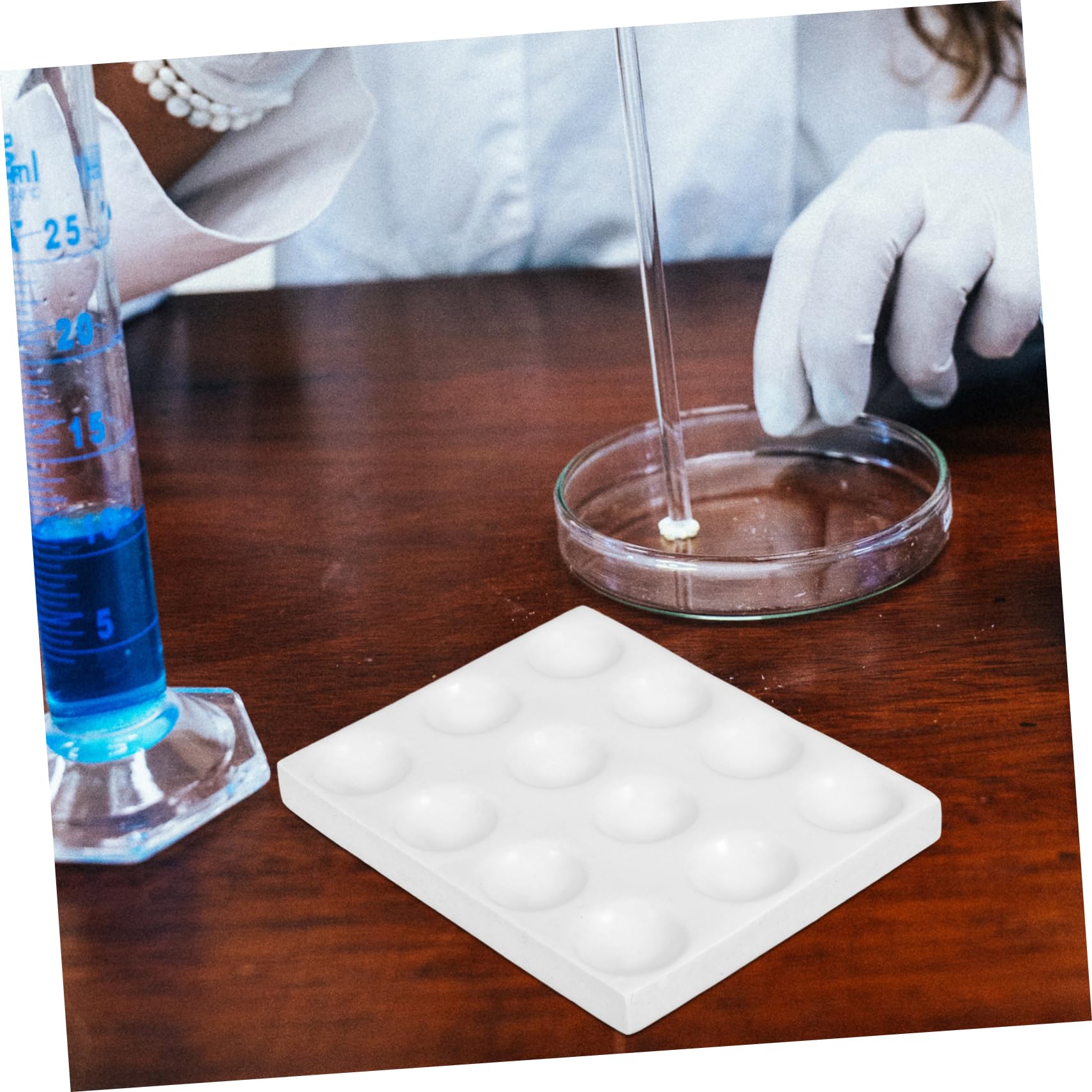 5 Pezzi 12 Piastre Di Reazione Per Test Chimici Da Laboratorio 12 Fori in Ceramica Porcellana Fornitura Per Esperimenti Scientifici